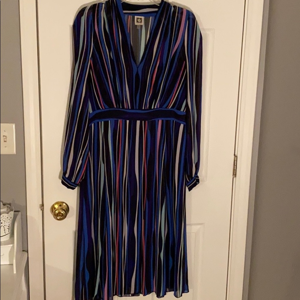 A midi length evening or special occasion dress